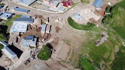 51 evin hasar gördüğü Elaçmaz Mahallesi görüntülendi