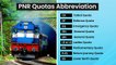 Indian Railways Abbreviations of Ticket Booking, PNR, Trains, Stations, Classes by RailMitra