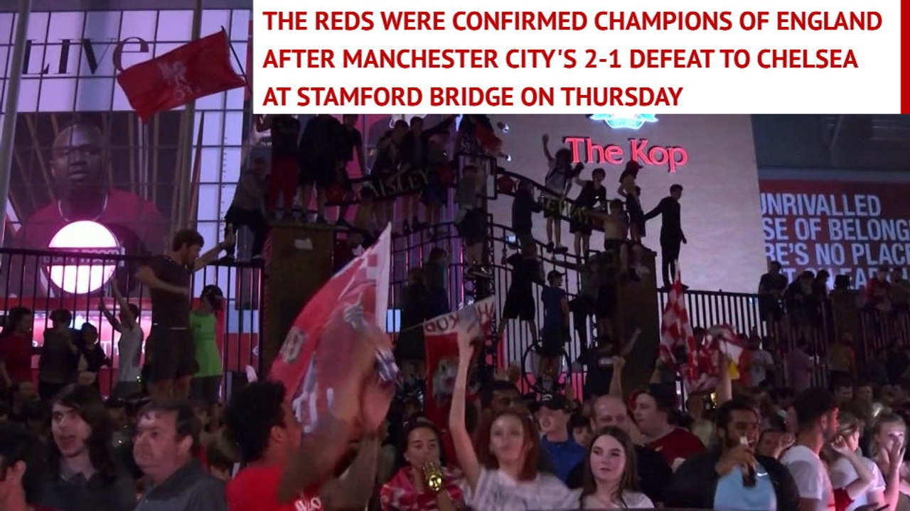 Liverpool fans continue celebrations after winning Premier League