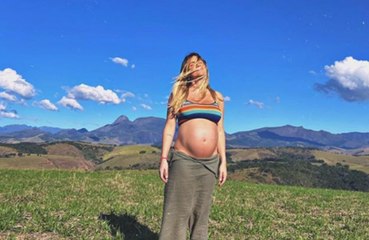 Giovanna Ewbank exibe barrigão de oito meses de gravidez