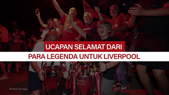 Selebrasi pendukung Tim Liverpool usai memastikan gelar juara Liga Inggris 2019/2020.