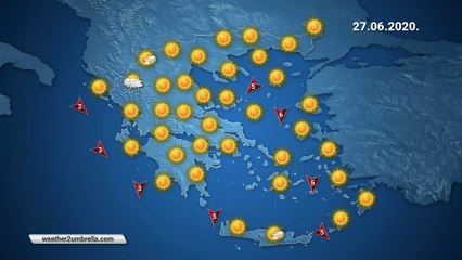 Η πρόβλεψη του καιρού για τo Σάββατο 27-06-2020