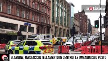 Accoltellamento in centro a Glasgow, morto l'attentatore: le immagini sul posto