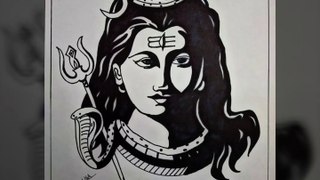Bum bum bhole drawing - lord Shiva beautiful eye catching art and drawing - art  and tricks