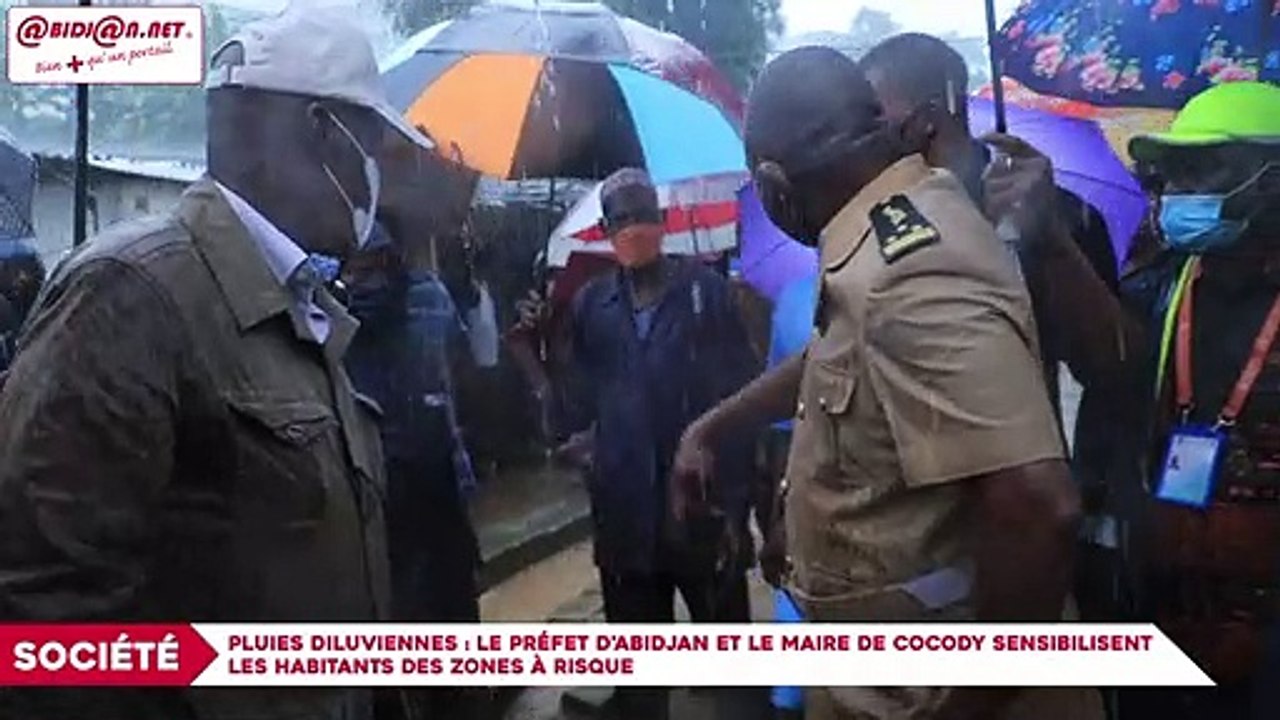 Pluies diluviennes - le préfet d`Abidjan et le Maire de Cocody sensibilisent les habitants des zones à risque