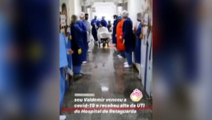 Paciente recebe alta da UTI do Hospital de Retaguarda e sai aplaudido
