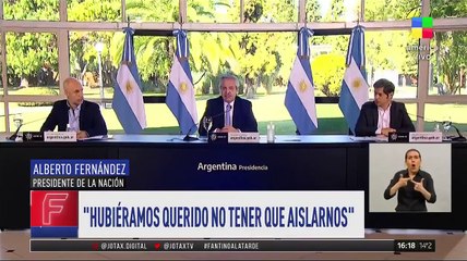 Alberto Fernández  anuncia la extensión de la cuarentena