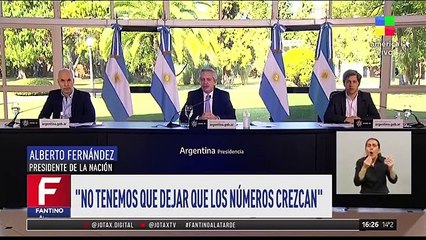 Alberto Fernández muestra gráficos de la situación del virus en Latinoamérica y en Argentina