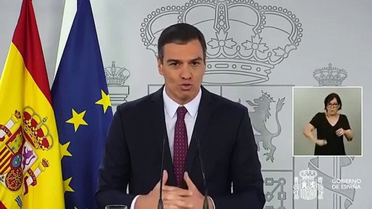 Declaracion institucional do presidente do Goberno, Pedro Sanchez