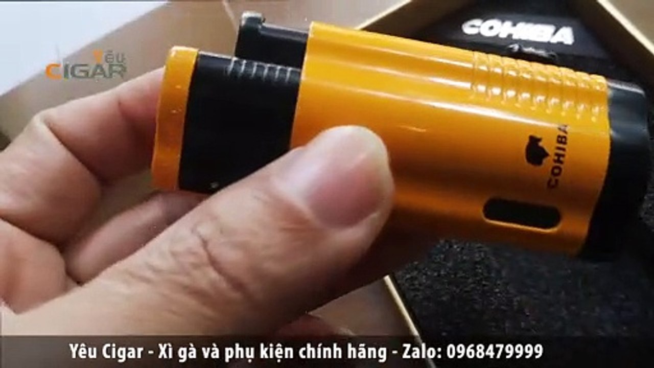 Bật lửa cigar 3 tia kèm đục lỗ giá rẻ của Cohiba