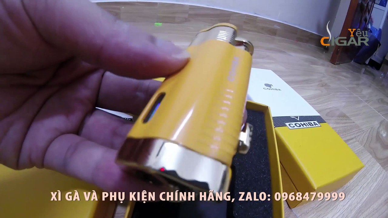 Bật lửa xì gà Cohiba - Khò cigar 3 tia mạnh mẽ - Phụ kiện xì gà giá rẻ