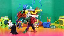 Hulk Smash Brothers Turn Into Compound Hulk   Imaginext batman & Alien Astronaut Space Station