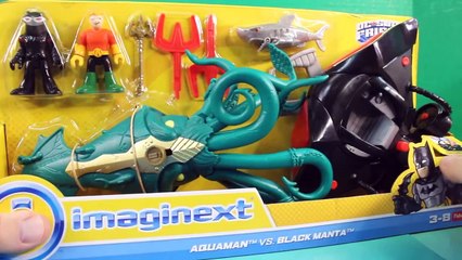 Imaginext Aquaman vs Black Manta Kids Toy Set + Shark Eats Hulk Boat + Batman Superman Pirate mech