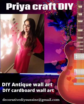 DIY antique wall art _ DIY cardboard wall art craft by Priya _DIY