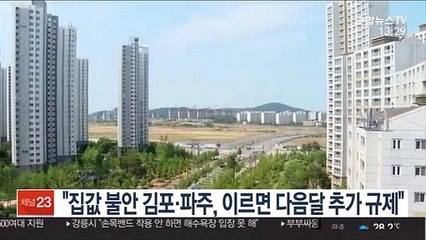 "집값 불안 김포·파주, 이르면 다음 달 추가 규제"