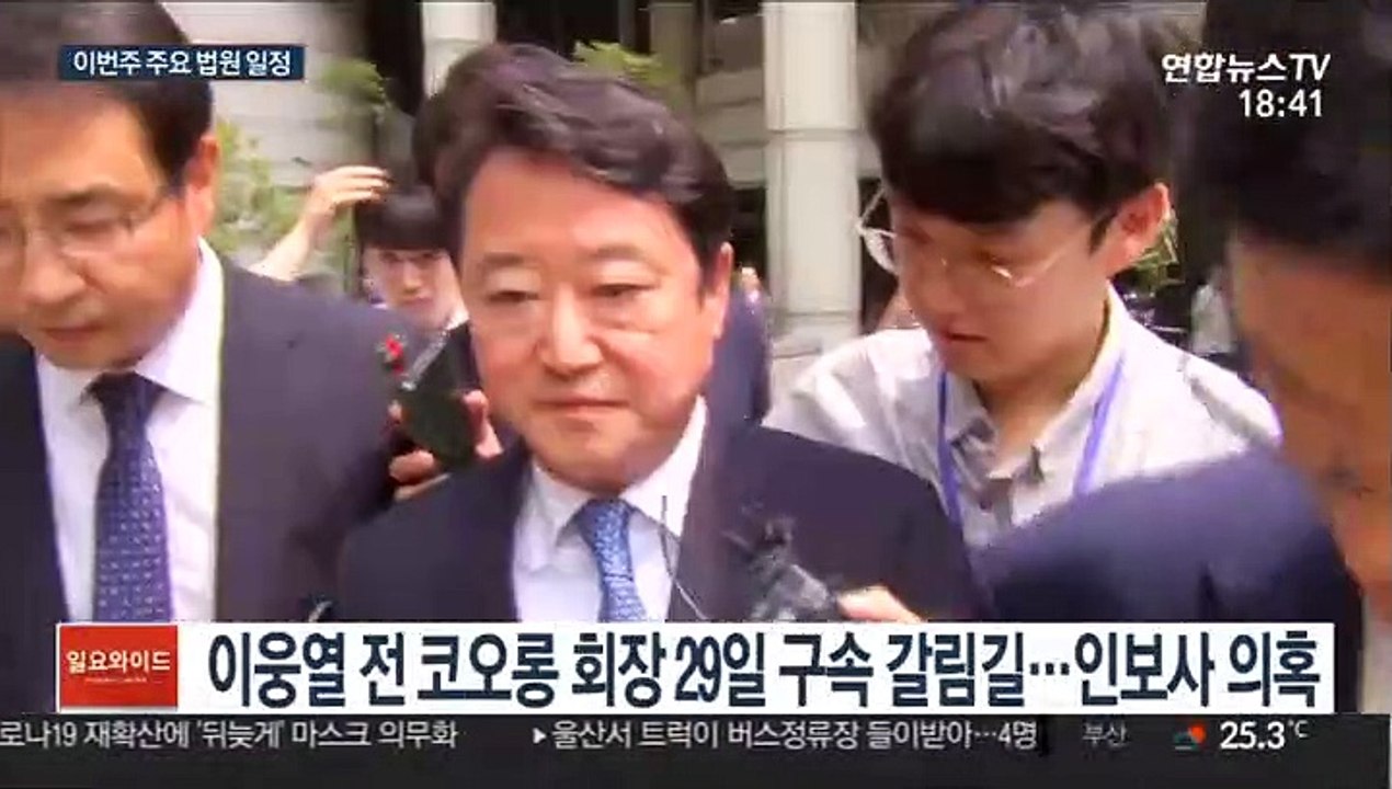 '인보사 의혹' 이웅열 전 코오롱 회장 내일 영장 심사 外