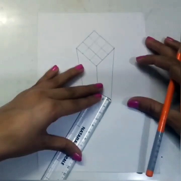 How to draw _ how to Draw 3d Rubik's cube _ draw realistic Rubik cube _ art and drawing