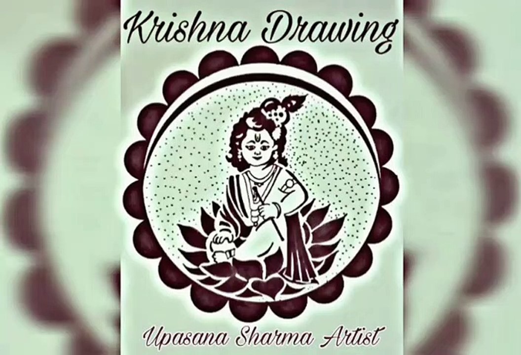 Kanha ji Drawing _ Krishna Janmastmi Special _ Natkhat Kanhaiya Art _ Cute LadduGopal