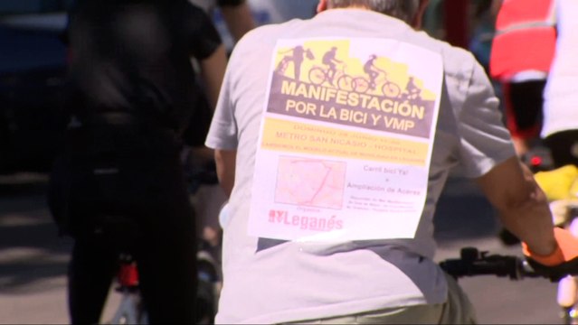 Vecinos de Leganes llevan a cabo una bicicletada para reivindicar más carriles bicis