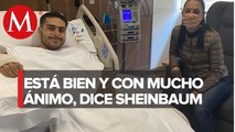 Sheinbaum visita a García Harfuch en hospital; está bien y con mucho ánimo, dice
