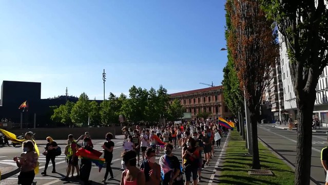Manifestación del orgullo LGTBI+ en Pamplona