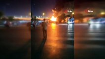 İzmir’de park halindeki yolcu otobüsü alev alev yandı