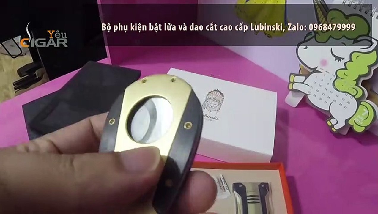 Bộ phụ kiện cigar Lubinski cao cấp gồm dao cắt và bật lửa khò xì gà giá rẻ nhất thị trường