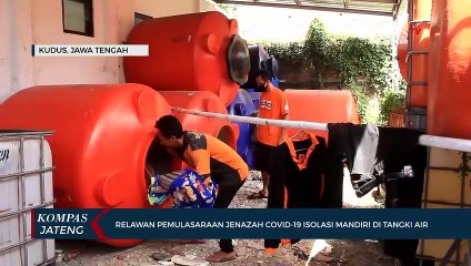 Relawan Pemulasaraan Jenazah Covid-19 Isolasi Mandiri di Tangki Air