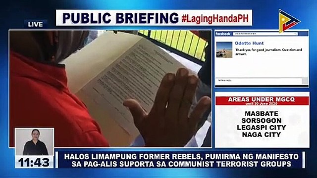 Halos 50 former rebels, pumirma ng manifesto sa pag-alis suporta sa communist terrorist groups