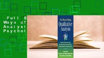 Full E-book  Five Ways of Doing Qualitative Analysis: Phenomenological Psychology, Grounded