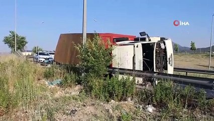 Devrilen kamyon sürücüsü, “Gözümü güneş aldı”