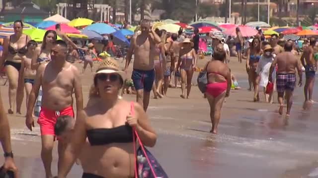 Lleno en las playas durante el fin de semana