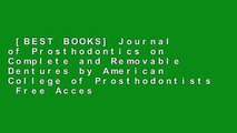 [BEST BOOKS] Journal of Prosthodontics on Complete and Removable Dentures by