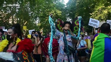 Hundreds attend Madrid's Pride march to show support for LGBT community