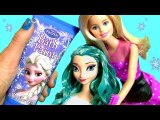 Frozen Elsa BLUE HAIR Princess Makeover at Barbie's Hair Salon using Bathtime Fingerpaint Bath Paint