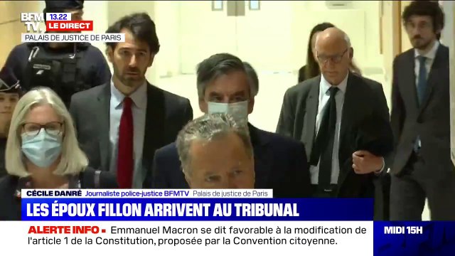 François et Pénélope Fillon viennent d'arriver au Palais de Justice de Paris