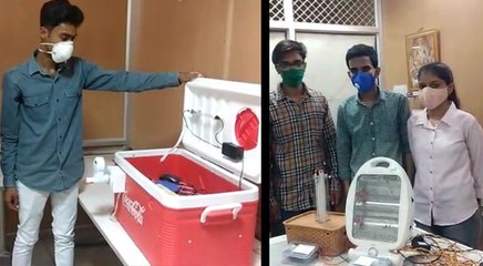 आत्मनिर्भर भारत : बीकानेर के स्टूडेंट्स ने बनाई ये देसी सैनिटाइजर मशीन, देखें वीडियो