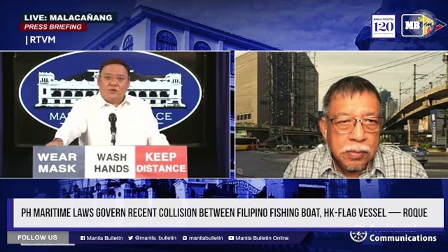 PH maritime laws govern recent collision between Filipino fishing boat, HK-flag vessel — Roque