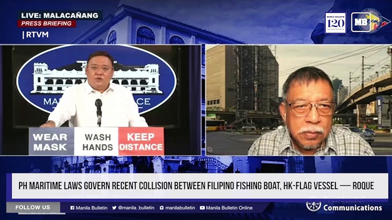 PH maritime laws govern recent collision between Filipino fishing boat, HK-flag vessel — Roque