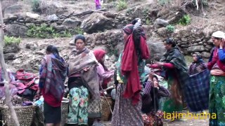 Nomad people cooking and eating Nepal village life himalayan life