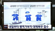 [종합뉴스 단신] 내일부터 병역거부자 대체복무 접수