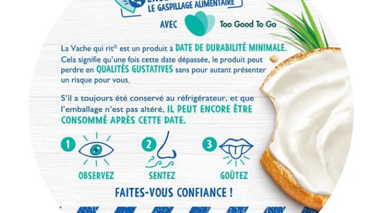 "La vache qui rit" invite à manger ses produits même après la date inscrite sur la boîte