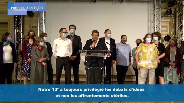 Résultats du second tour des élections municipales et ​​​​​​​discours du Maire du 13e - le 28 juin 2020