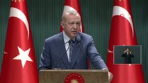 Cumhurbaşkanı Erdoğan: “Kısa çalışma ödeneğinden mevcutta yararlananların süresini bir ay daha uzatıyoruz. İş fesih sınırlaması dolayısıyla nakdi destek ücret desteği de bir ay daha devam edecektir.”