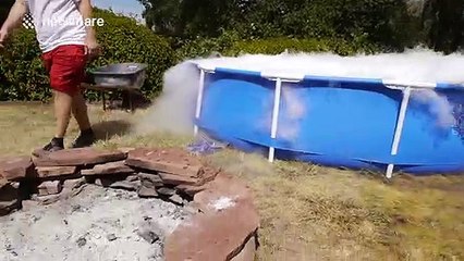 YouTuber fills pool with over 450 kg of dry ice in crazy experiment