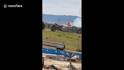 Fire retardant dropped to slow down fire in Highland Ranch, Colorado