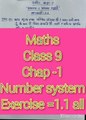 Maths class 9 chap 1- number system exercise 1.1/ गणित कक्षा 9 संख्या पद्धति पृशनावली 1.1 सभी शबाल सरल तरीका से