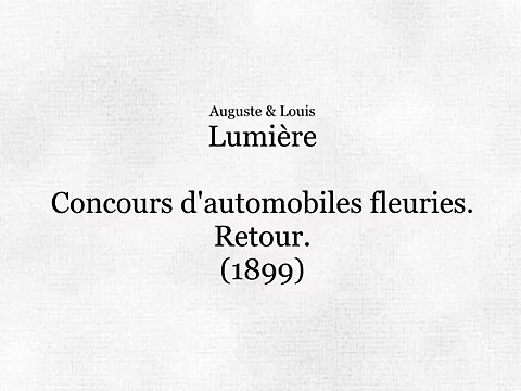 Concours d’automobiles fleuries, retour (Concurso de coches con flores, retorno) [1899]
