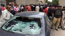 Terrorist attack at Karachi stock exchange in Pakistan