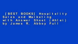 [BEST BOOKS] Hospitality Sales and Marketing with Answer Sheet (Ahlei) by